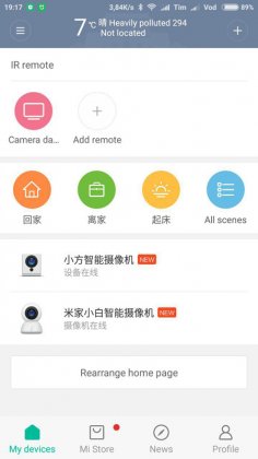 ancora la home di xiaomi con le spiegazioni