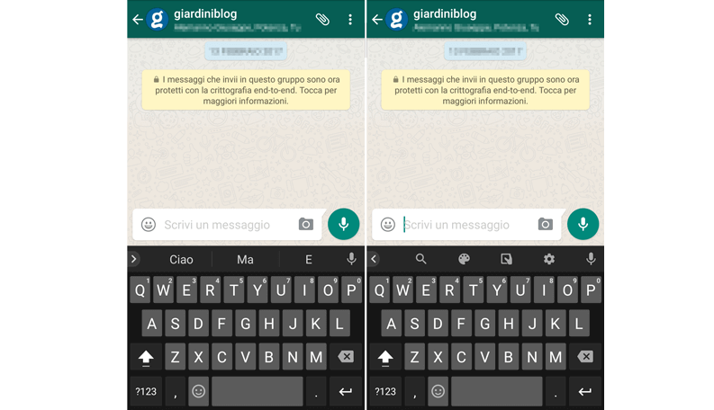 eliminare pulsante G tastiera android gboard