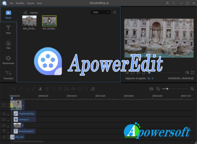 creare e modificare video con ApowerEdit