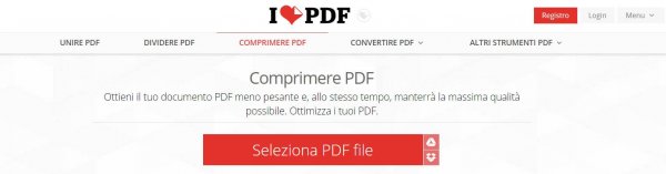 I love PDF riduzione delle dimensioni di un file PDF