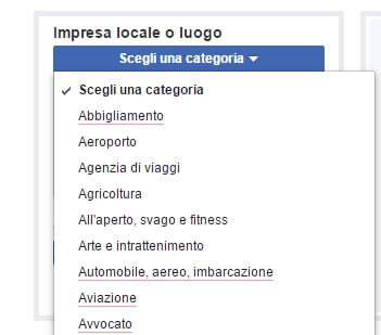 scelta impresa locale o luogo