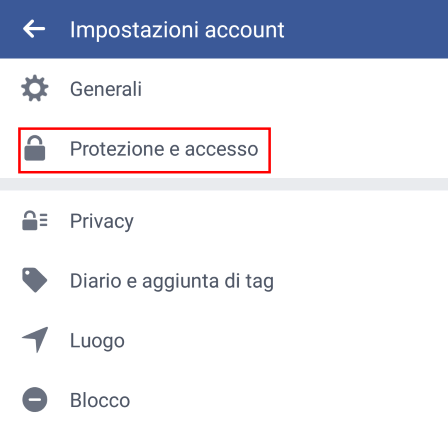 accesso da mobile modifica password su fb