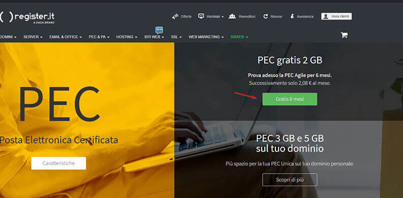 pec gratis Register