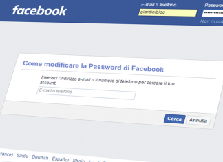 modificare password di facebook
