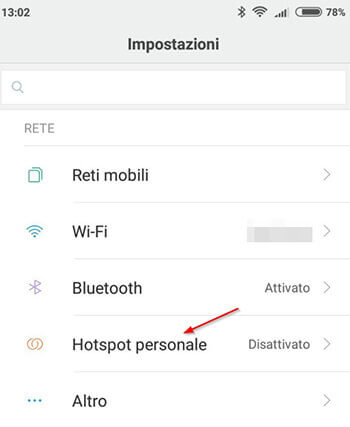condividere connessione internet via wifi con android