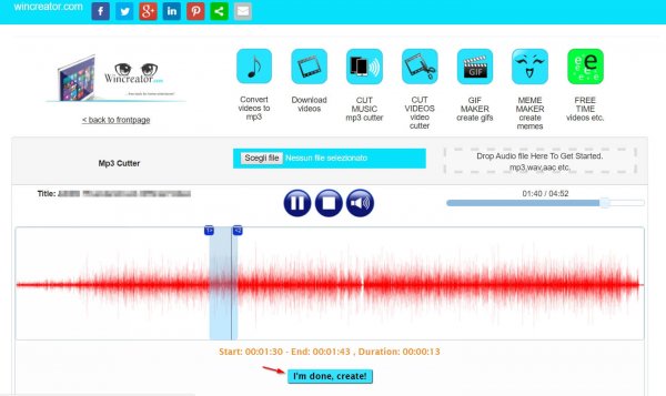 Tagliare una canzone online 15