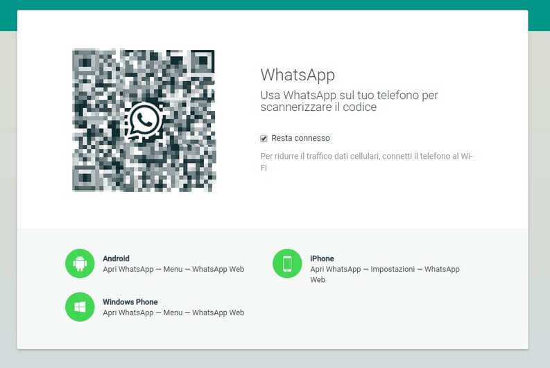 Autentificazione codice Qr WhatsApp