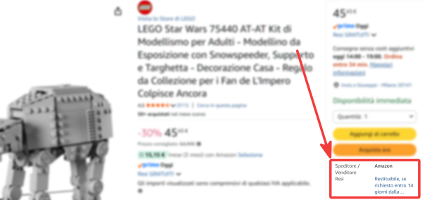 Venduto E Spedito Da Amazon (esempio)