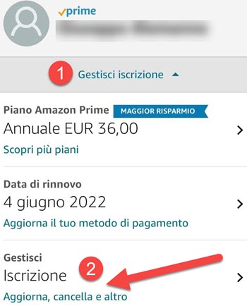 Gestisci Iscrizione Prime Da Smartphone