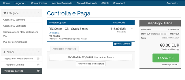 pagamento soluzionipec 3 mesi gratis partita iva