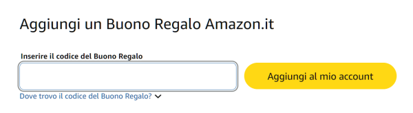 Aggiungi Buono Regalo Amazon