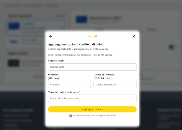 Aggiungi Carta Su Amazon