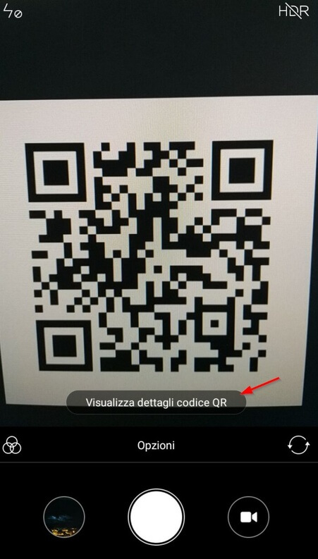 Come effettuare la scansione di un QR code