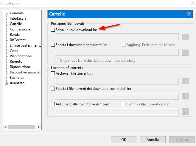 cartella di download dei file torrent 2