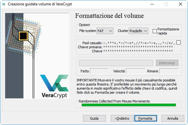 formattazione del volume