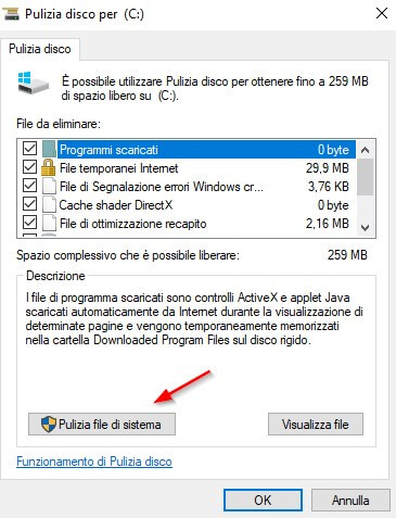 pulizia di sistema