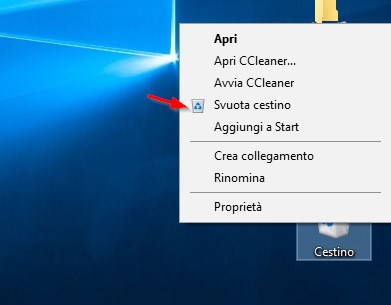 svuota cestino