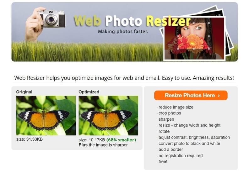 Web Photo Resizer (online)