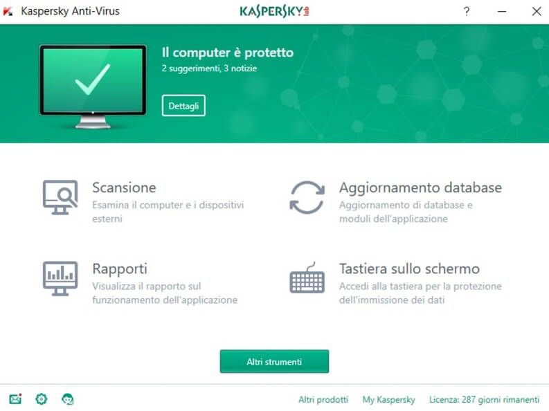 kaspersky antivirus 2017 risultato