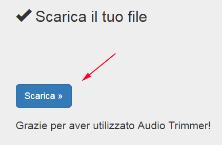 salvare file ritagliato con audiotrimmer