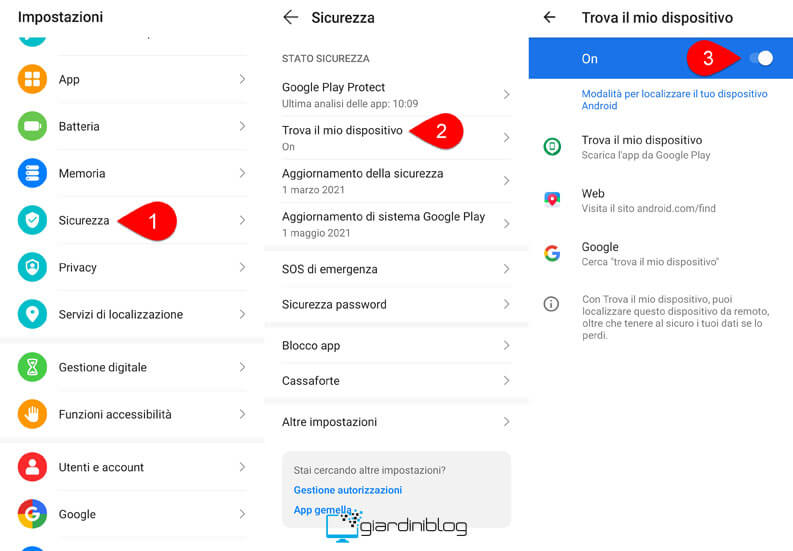 Trova Il Mio Dispositivo Attivazione Smartphone