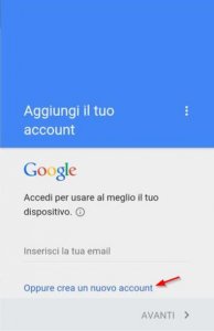 gmail nuovo account