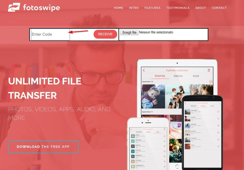 FotoSwipe Android e iOS sito web