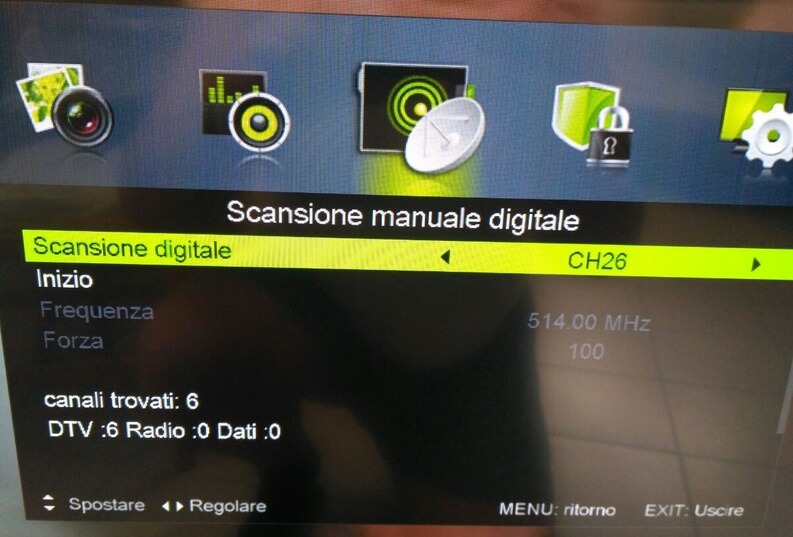 Come sintonizzare canali del digitale terrestre