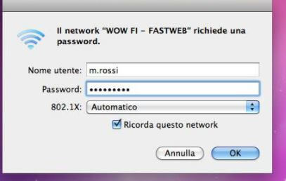 usare wow fi su macOS