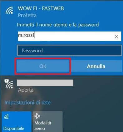 rete fastweb navigazione gratuita con wow fi