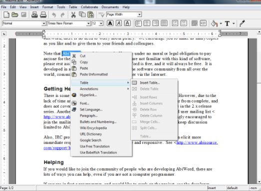 ABIWORD (Windows versione portatile)