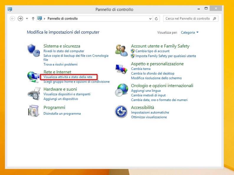 indirizzo ip privato windows 8