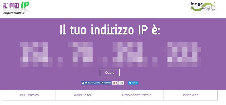 indirizzo ip pubblico su il mio ip