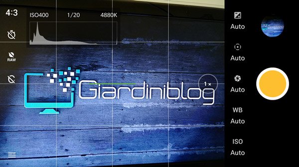 interfaccia fotocamera oneplus 5