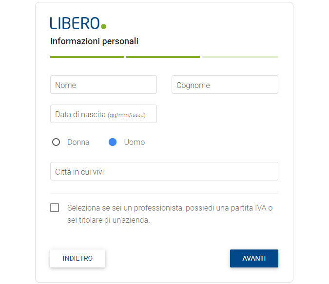 Libero Mail Informazioni Personali