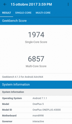 oneplus 5 benchmark geekbench record