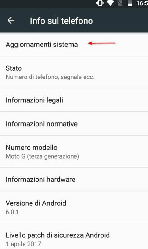 come aggiornare android OTA