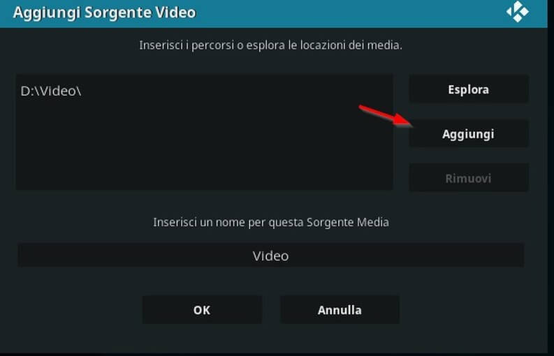 aggiungi altre cartelle Kodi