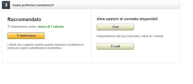 contattare l'assistenza clienti amazon