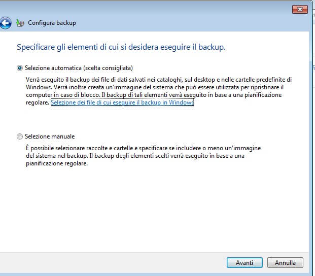 Backup di windows