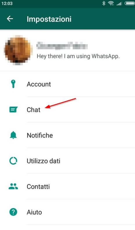 impostazioni whatsapp