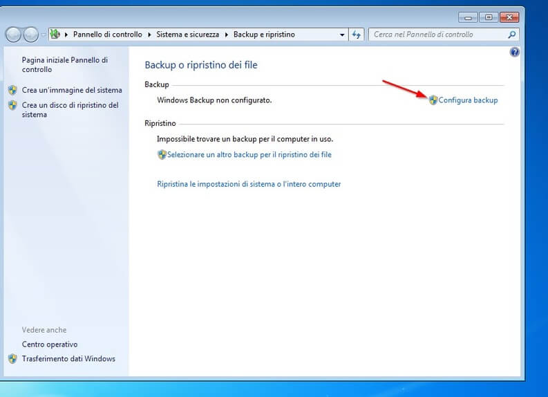 il backup di windows 7 parte 2