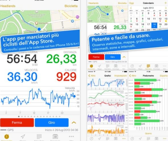 cruscotto app contachilometri e navigatore per bici