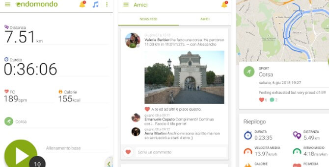 Endomondo app per bicicletta