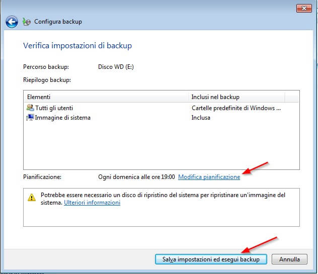 Backup di windows