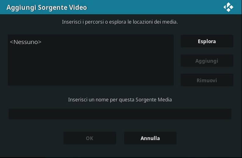 sorgente video Kodi