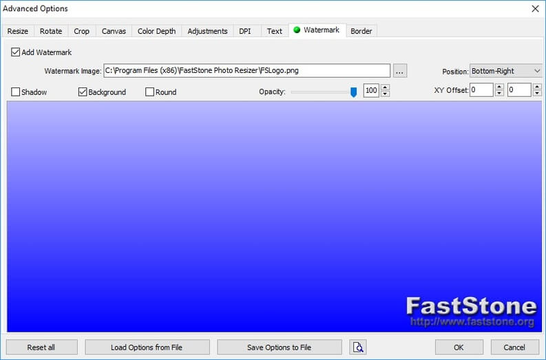 FastStone Photo Resizer aggiungere firma watermark