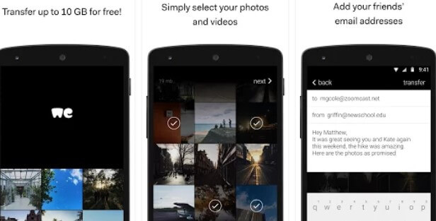 WeTransfer app per iOS e Android