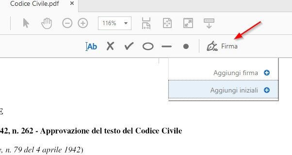 Aggiungi firma Adobe PDF