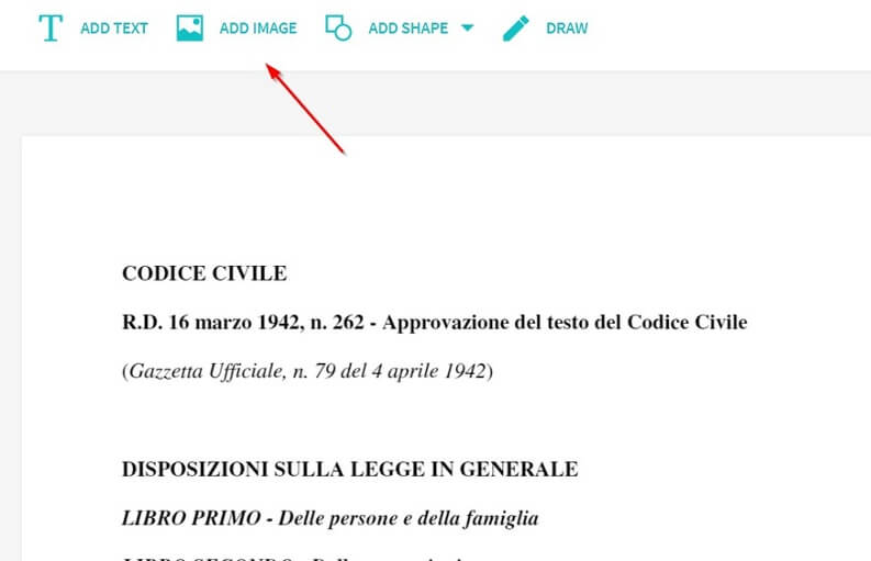 Aggiungi immagine in pdf